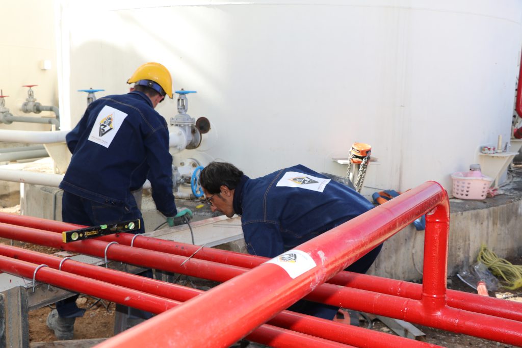 اجرای شبکه Piping سیستم حفاظت حریق مخازن