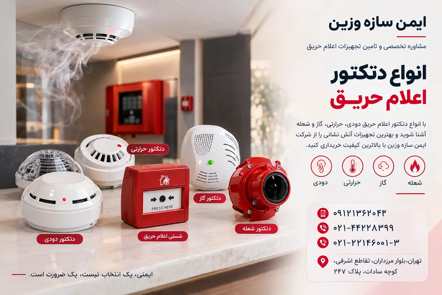 انواع دتکتور اعلام حریق